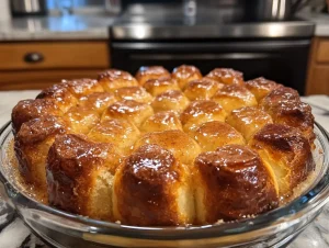 Rhodes Dinner Rolls Monkey Bread, golden and gooey pull-apart bread