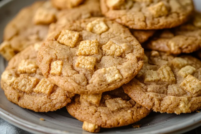 Delicious cinnamon toast crunch cookies on a plate.