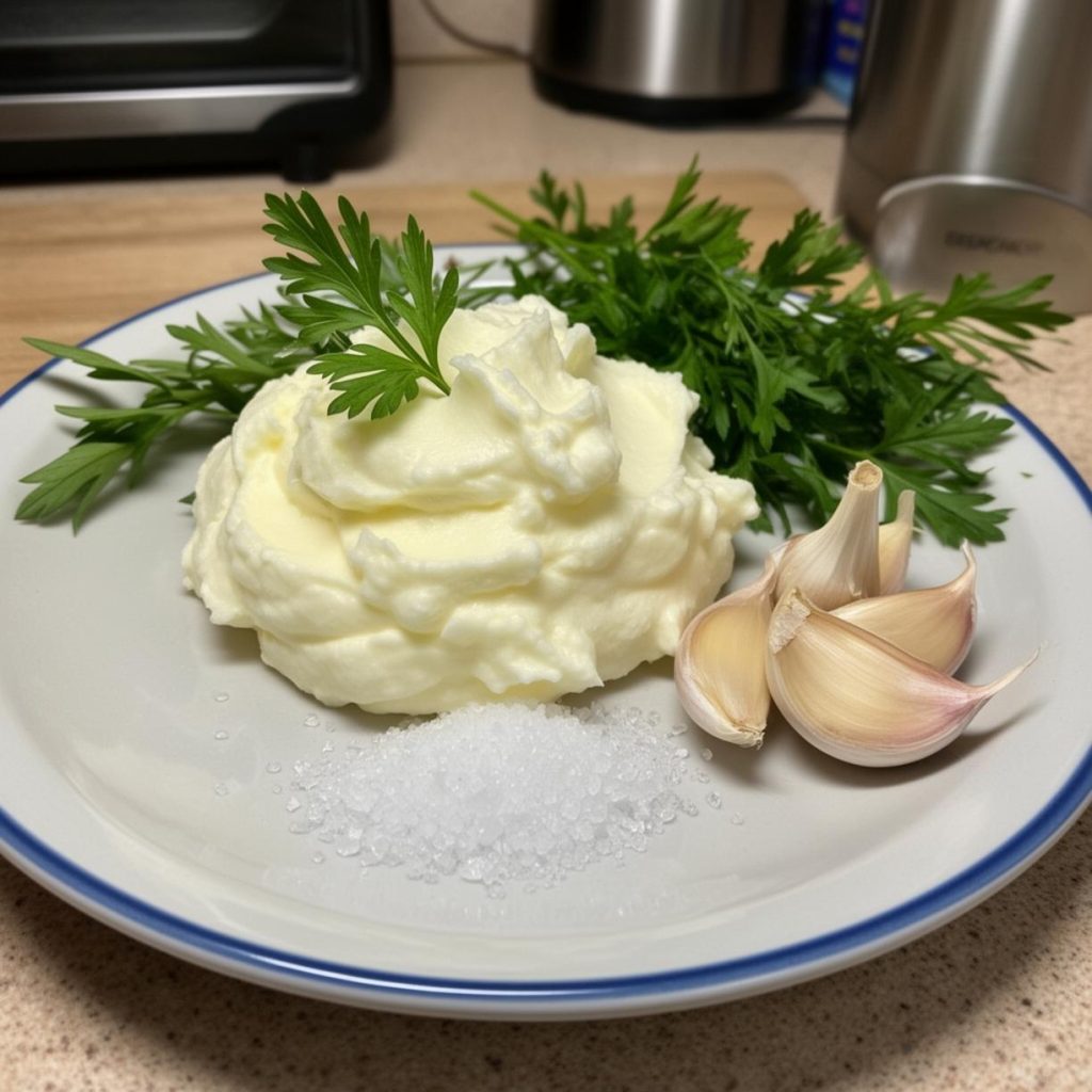 Ingredients for baking on a plate Homemade butter recipes
