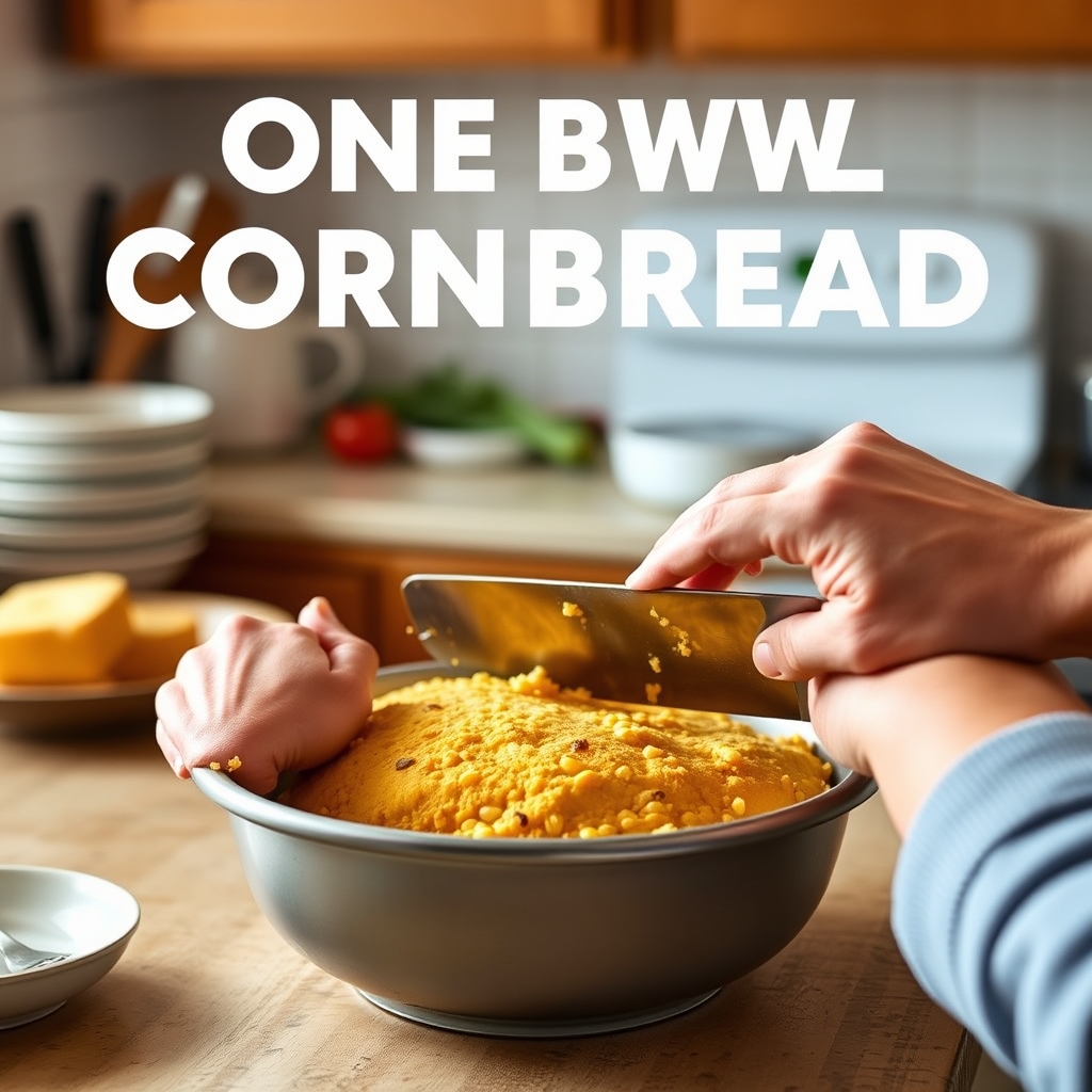 One-Bowl Thanksgiving Cornbread: Easy, Moist, and Delicious, preparation in progress