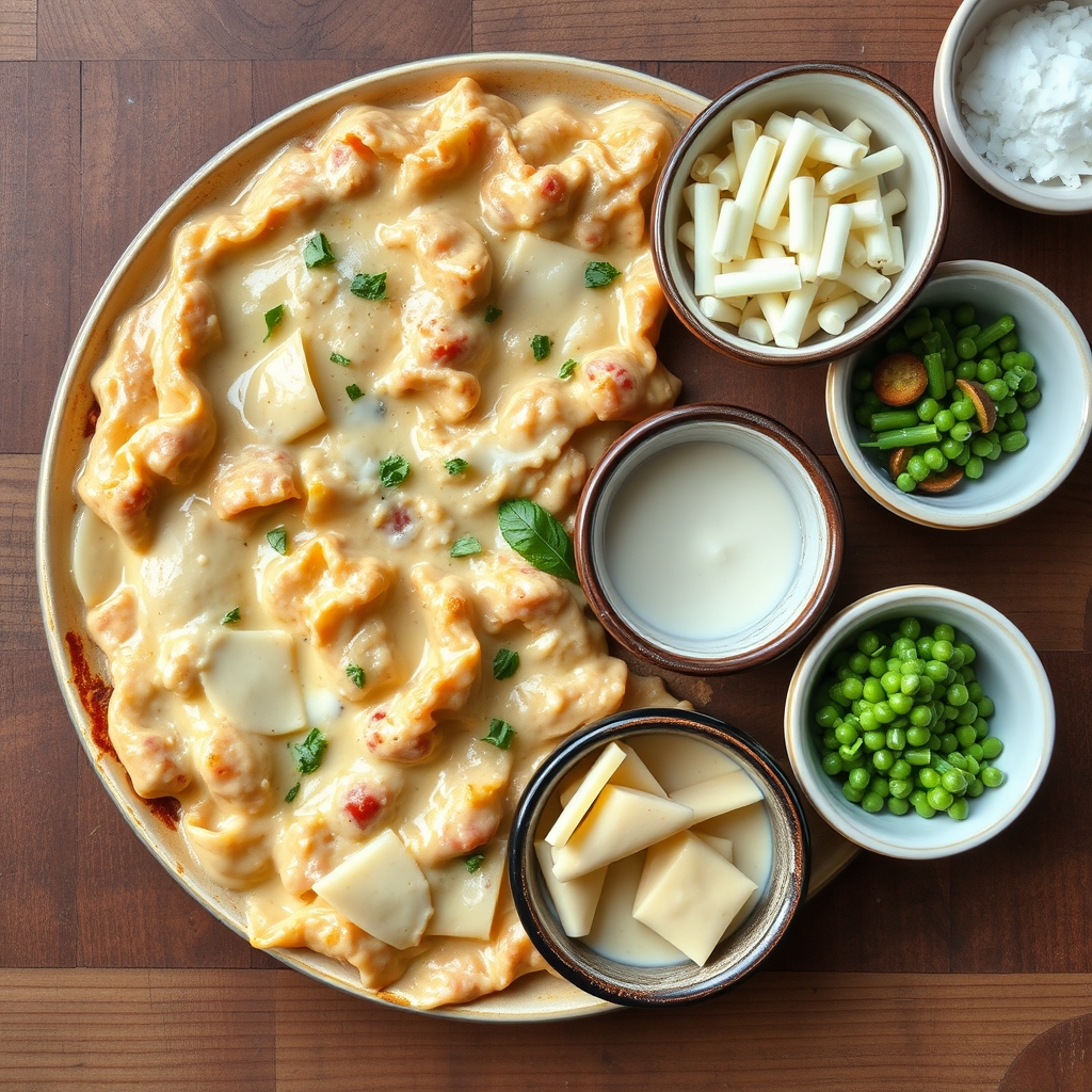 Quick Creamy Pasta Sauces: Easy Recipes for Every Weeknight, ingredients and materials laid out